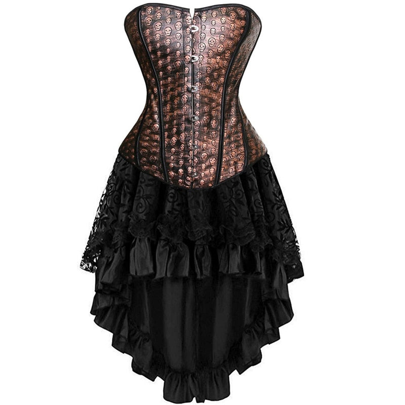 Leather Corset Skull Bustier Dress