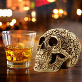 Modern Resin Statue Carved Skull Decor
