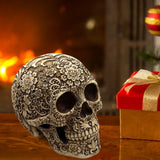 Modern Resin Statue Carved Skull Decor