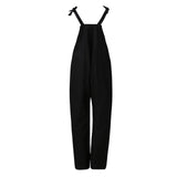 Skeleton & Black Cat Print Casual Sleeveless Pocket  Overalls