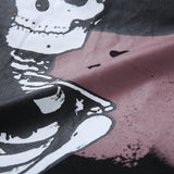 Skeleton & Black Cat Print Casual Sleeveless Pocket  Overalls