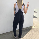 Large Skull Print Women's Casual Loose  Printed Overalls