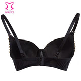 Gold Skull Hand Punk Bra Push Up Strapless Bra