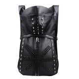 3D Skull Leather Backpack with Hood Cap