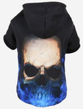 3D Digital Print Skull Winter Pet Hoodie with Harness Hole