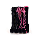 2021 Women's High Lace Up Goth Boots