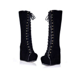 2021 Women's High Lace Up Goth Boots