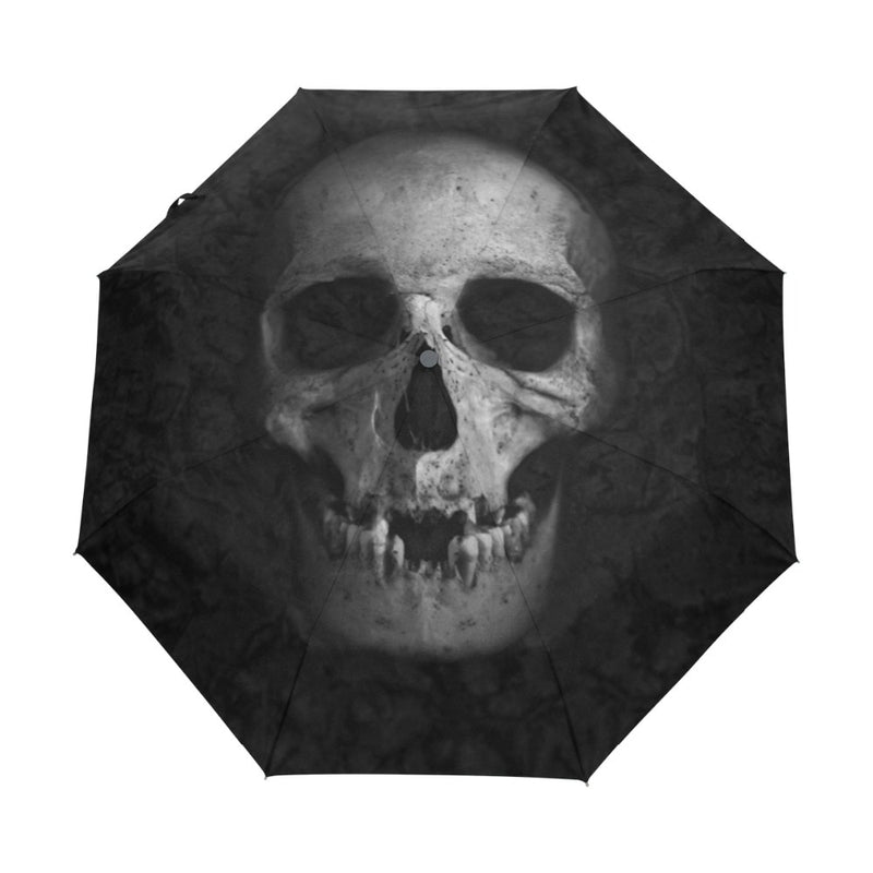 Skull Printed Fully Automatic Umbrella Windproof Large Parasol