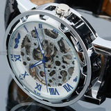 Men Top Luxury Skeleton  Transparent Steampunk Mechanical Watch