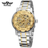 Men Top Luxury Skeleton  Transparent Steampunk Mechanical Watch