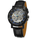 Men Top Luxury Skeleton  Transparent Steampunk Mechanical Watch