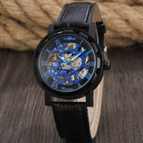 Men Top Luxury Skeleton  Transparent Steampunk Mechanical Watch