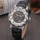 Men Top Luxury Skeleton  Transparent Steampunk Mechanical Watch