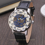 Men Top Luxury Skeleton  Transparent Steampunk Mechanical Watch