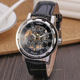 Men Top Luxury Skeleton  Transparent Steampunk Mechanical Watch