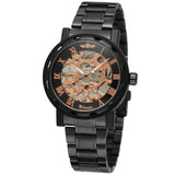 Men Top Luxury Skeleton  Transparent Steampunk Mechanical Watch