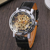 Men Top Luxury Skeleton  Transparent Steampunk Mechanical Watch