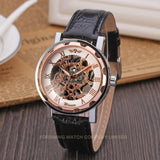 Men Top Luxury Skeleton  Transparent Steampunk Mechanical Watch