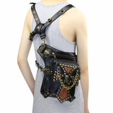 Skull Rivet Waist Motorcycle Drop leg Bag