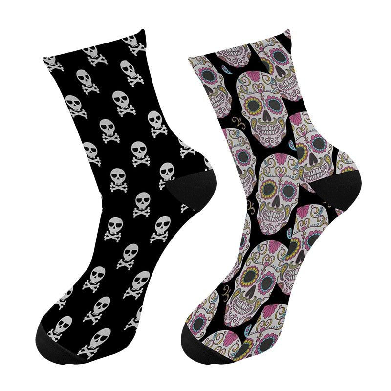 Men'S 3D Printed Skull Foot X Ray Crew Socks