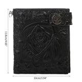 Vintage Skull Leather Wallet With Anti Theft Chain