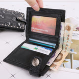 Vintage Skull Leather Wallet With Anti Theft Chain