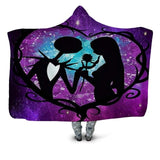 3D Skull Print Plush Hooded Washable Blanket