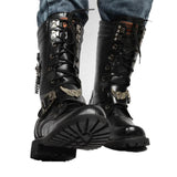 Motorcycle Boots Skull Combat Boots