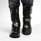 Motorcycle Boots Skull Combat Boots