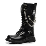 Motorcycle Boots Skull Combat Boots